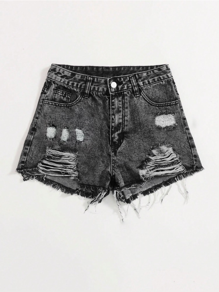 Shorts Denim Frayed - 2026 Neue Vintage Washed Denim Shorts