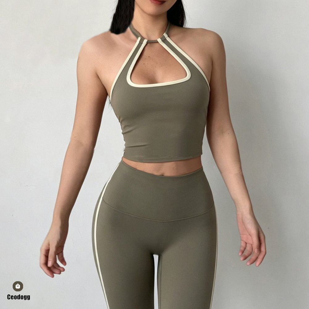 Bralette Triangle Set - Hängendes Neckholder-Top für Damen, Sport-BH, Push-Up,