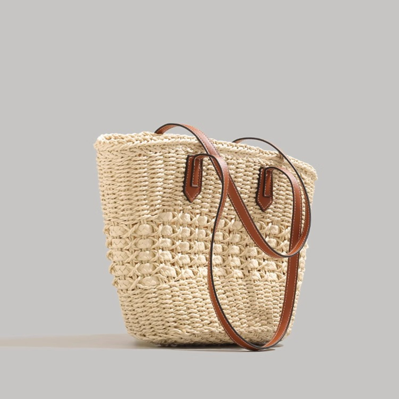 Tote Bag Beach - Extra große faltbare Strohtasche für Sommerreisen,