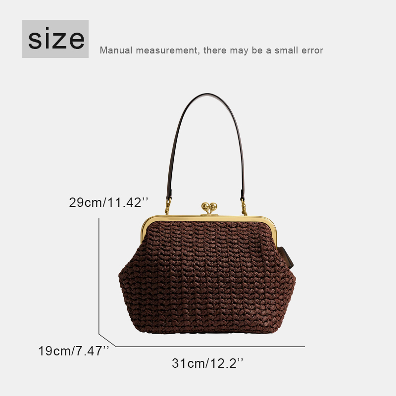 Handgewebte Kisslock-Rahmen-Sc – Crochet Bag Raffia Bewertung und Preis