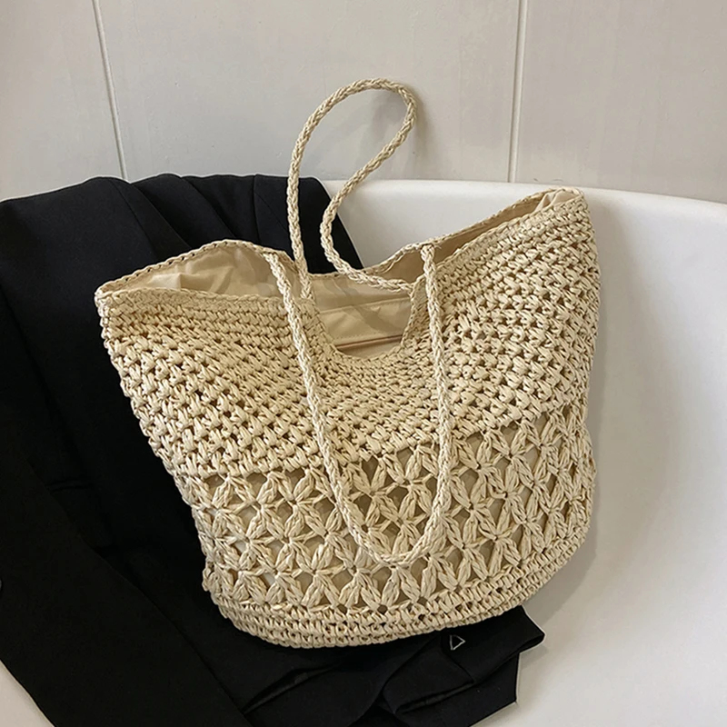 Lässige Strohgeflecht-Taschen  – Crochet Bag Raffia Bewertung und Preis