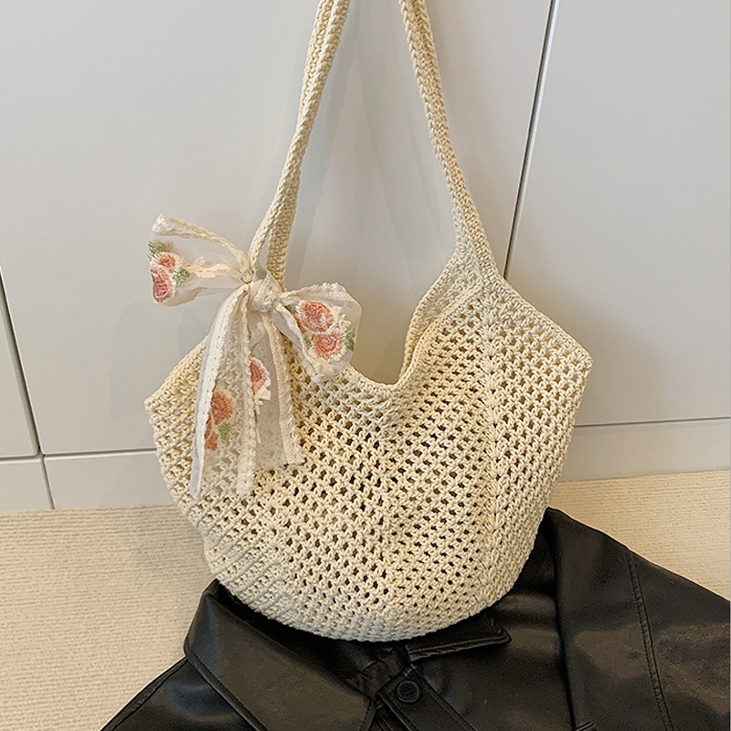 Sommerliche Spitzen-Schleifen- – Crochet Bag Raffia Bewertung und Preis