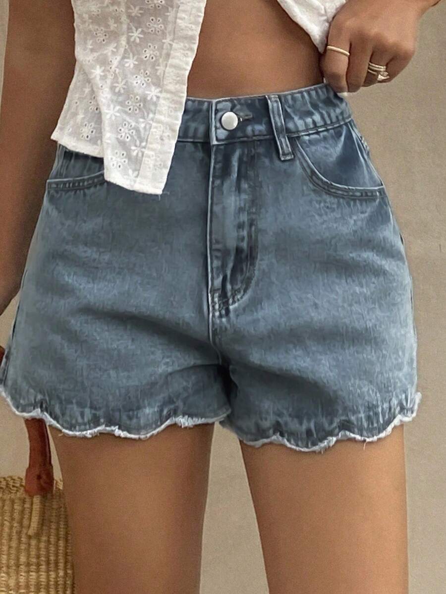 Damen Loose Casual Denim Short – Shorts Denim Frayed Bewertung und Preis