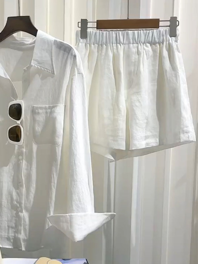 Sommer Damen Leinen-Hemd-Set L – Linen Pant Wide Bewertung und Preis