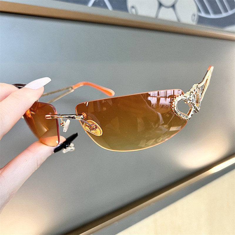 Neue ovale, rahmenlose Cat-Eye – Sunglasses Cat Eye Bewertung und Preis