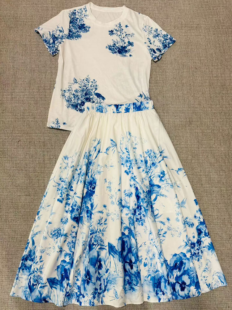 2026 Neues Sommer-Damen-Set mi – Midi Skirt Floral Bewertung und Preis