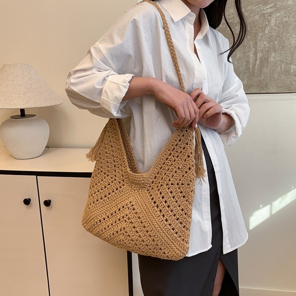 Einfache Boho-Strick-Schultert – Tote Bag Beach Bewertung und Preis