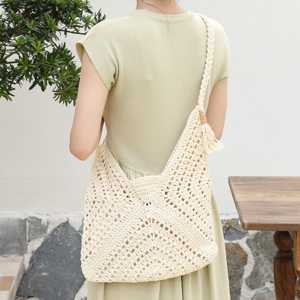 Einfache Boho-Strick-Schultert – Tote Bag Beach Bewertung und Preis
