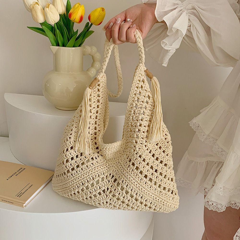 Einfache Boho-Strick-Schultert – Tote Bag Beach Bewertung und Preis