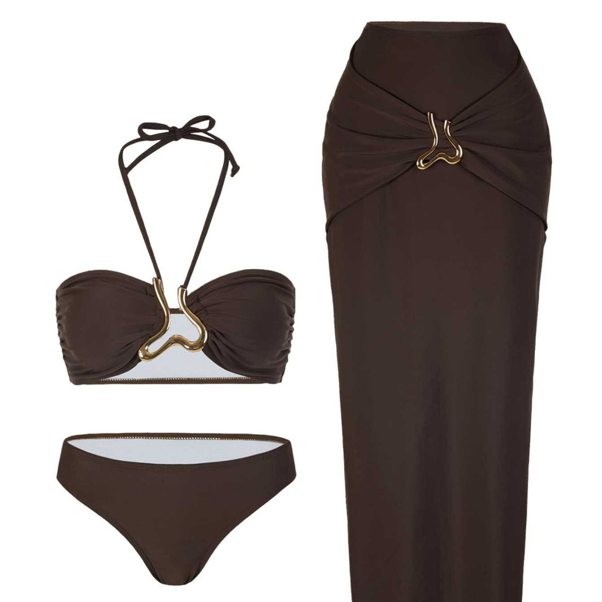 Ärmelloser Tankini-Bikini für  – Swimsuit Bikini Ruched Bewertung und Preis